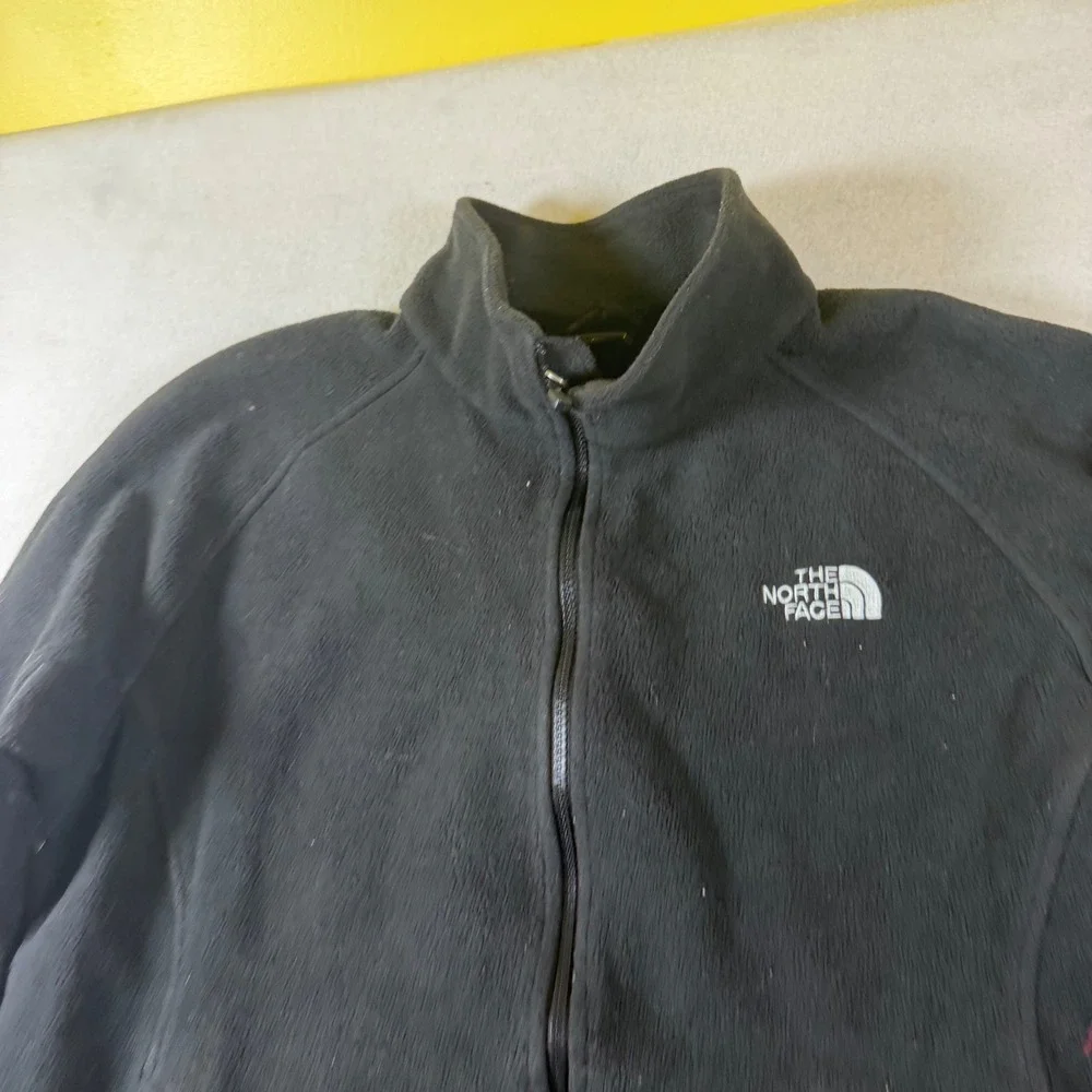 The North Face Mens Full Zip Fleece Jacket Black Mock Neck Outdoor Coat 6828